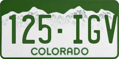 CO license plate 125IGV