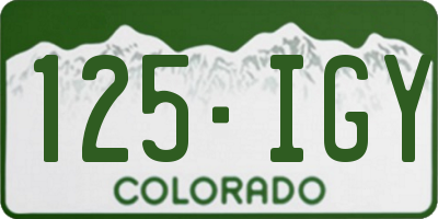 CO license plate 125IGY