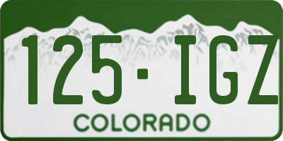 CO license plate 125IGZ