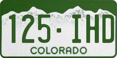 CO license plate 125IHD