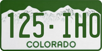 CO license plate 125IHO