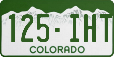CO license plate 125IHT