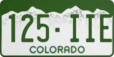 CO license plate 125IIE