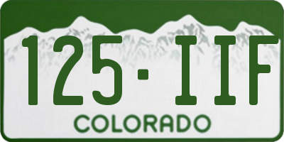 CO license plate 125IIF