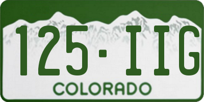 CO license plate 125IIG
