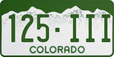 CO license plate 125III