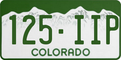 CO license plate 125IIP