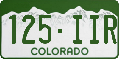 CO license plate 125IIR