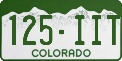 CO license plate 125IIT