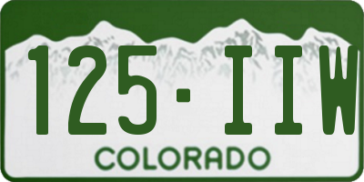 CO license plate 125IIW