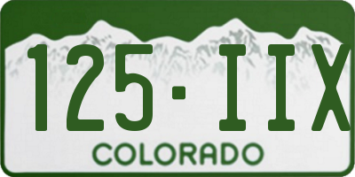 CO license plate 125IIX