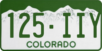 CO license plate 125IIY