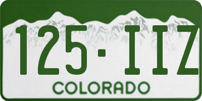 CO license plate 125IIZ