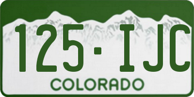 CO license plate 125IJC