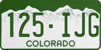 CO license plate 125IJG