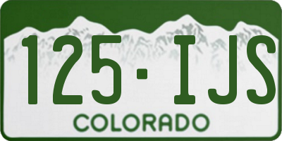 CO license plate 125IJS