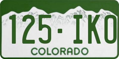 CO license plate 125IKO