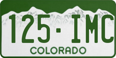 CO license plate 125IMC
