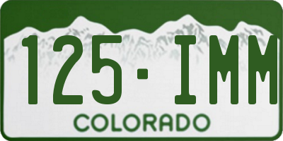 CO license plate 125IMM