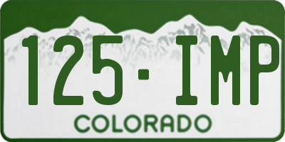CO license plate 125IMP