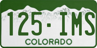 CO license plate 125IMS