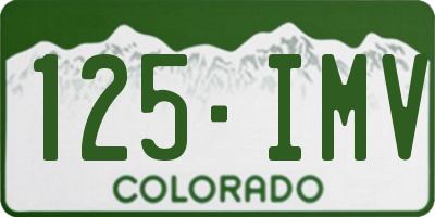 CO license plate 125IMV