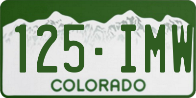 CO license plate 125IMW