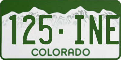 CO license plate 125INE