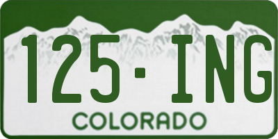 CO license plate 125ING
