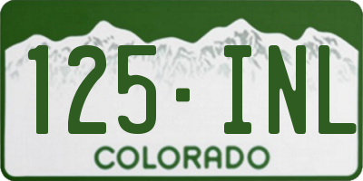 CO license plate 125INL
