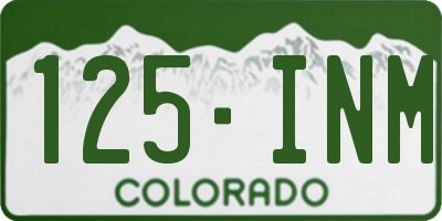 CO license plate 125INM