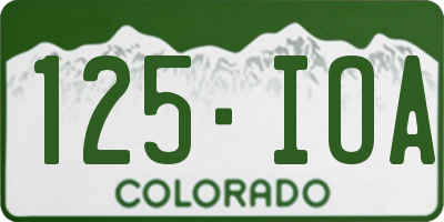 CO license plate 125IOA