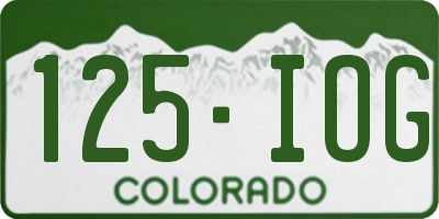 CO license plate 125IOG