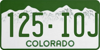 CO license plate 125IOJ