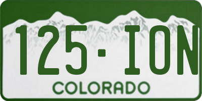 CO license plate 125ION