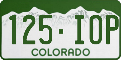 CO license plate 125IOP