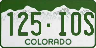 CO license plate 125IOS