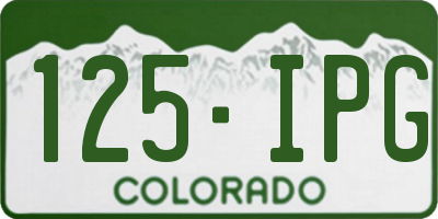 CO license plate 125IPG