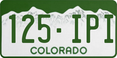 CO license plate 125IPI