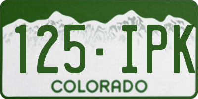 CO license plate 125IPK