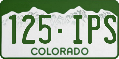 CO license plate 125IPS