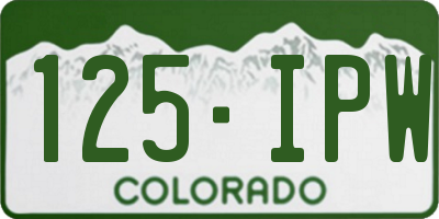 CO license plate 125IPW
