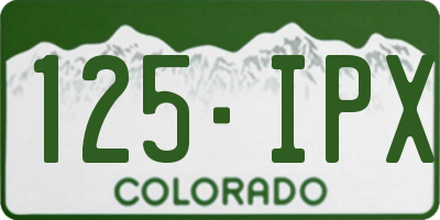 CO license plate 125IPX