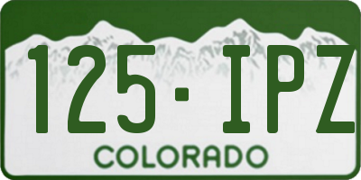 CO license plate 125IPZ