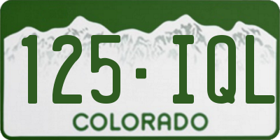 CO license plate 125IQL