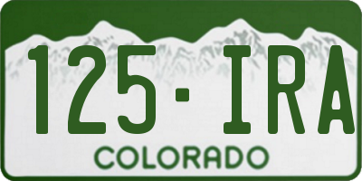 CO license plate 125IRA