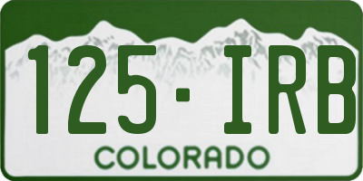 CO license plate 125IRB
