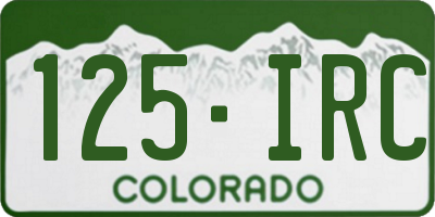 CO license plate 125IRC