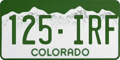 CO license plate 125IRF