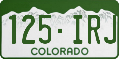 CO license plate 125IRJ